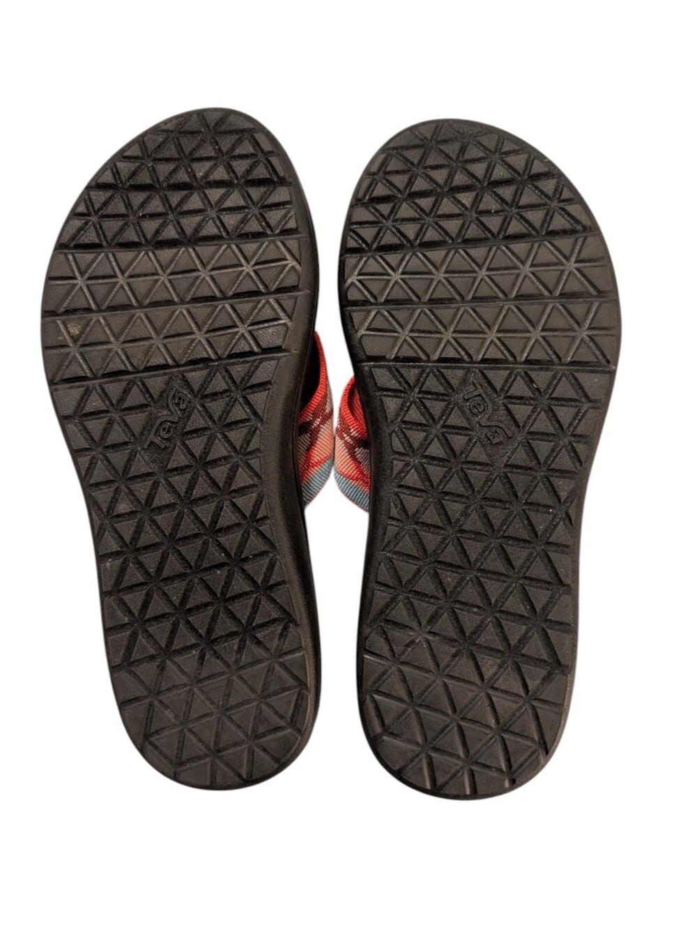 Teva Voya Flip Flop Sandals Womens 6 Orange Geometric Pattern Straps Like New - Picture 8 of 9